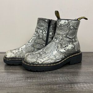 Dr. Martens Snake Print Combat Boots